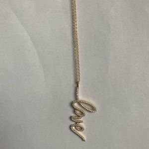 Pavé Love Gold Necklace